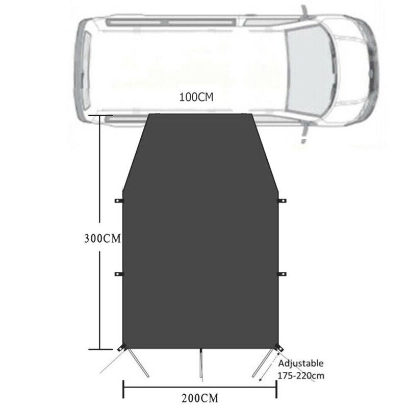 Outdoor Sun Canopy Toldo Sunshade 210D Poliéster para Transportadores Khaki, Universal Waterproof Auto Acessórios