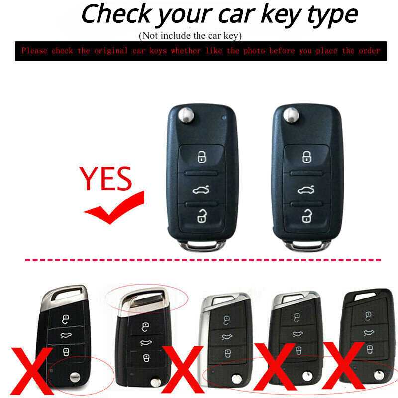Fashing Alloy Car Key Case Capa para VW Volkswagen, Polo, Tiguan, Passat, B5, B6, B7, Golf 4, 5, 6, MK6, Jetta, Lavida, Skoda, Octavia, Assento
