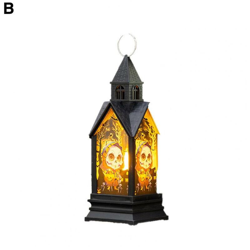 Halloween Night Light Vintage Style Halloween Led Ghost Handheld Pumpkin Lantern Spooky Night Light with Hanging Ring for Party