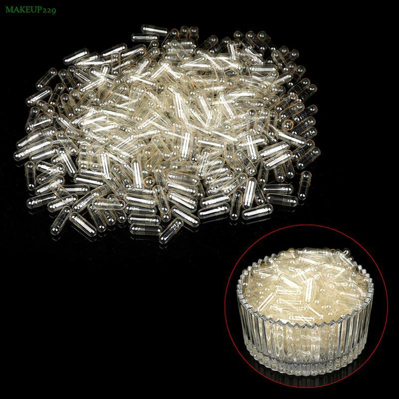 100PCS/Bag Standard Size 00#0#1# Empty Capsules Gelatin Clear Capsules Hollow Hard Gelatin Transparent Seperated Joined Capsules
