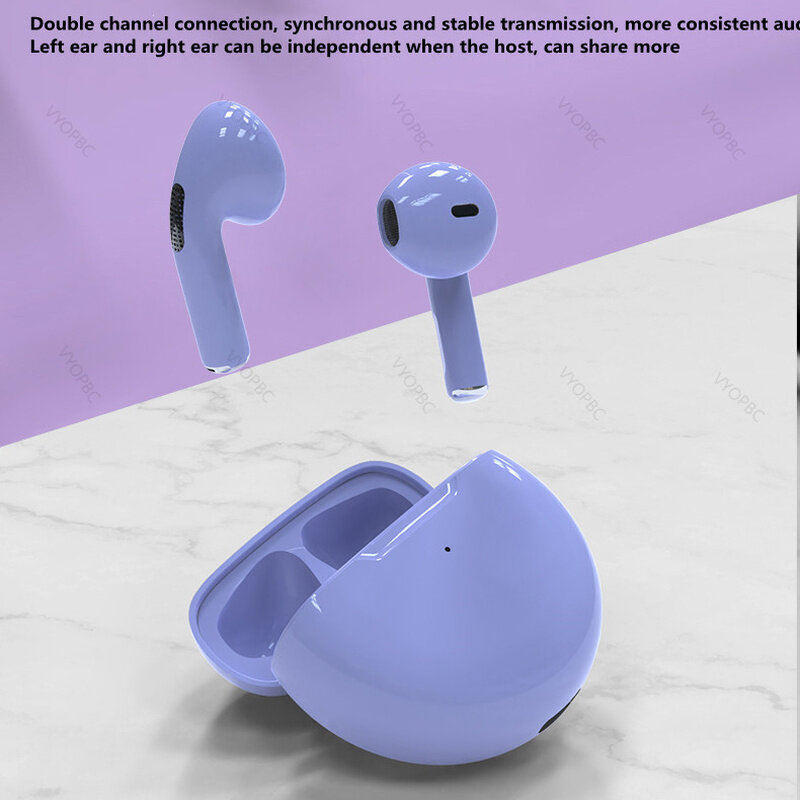 Penyuara telinga Bluetooth nirkabel, asli Air Pro 6 TWS Mini, penyuara telinga, untuk Xiaomi Android Apple iPhone