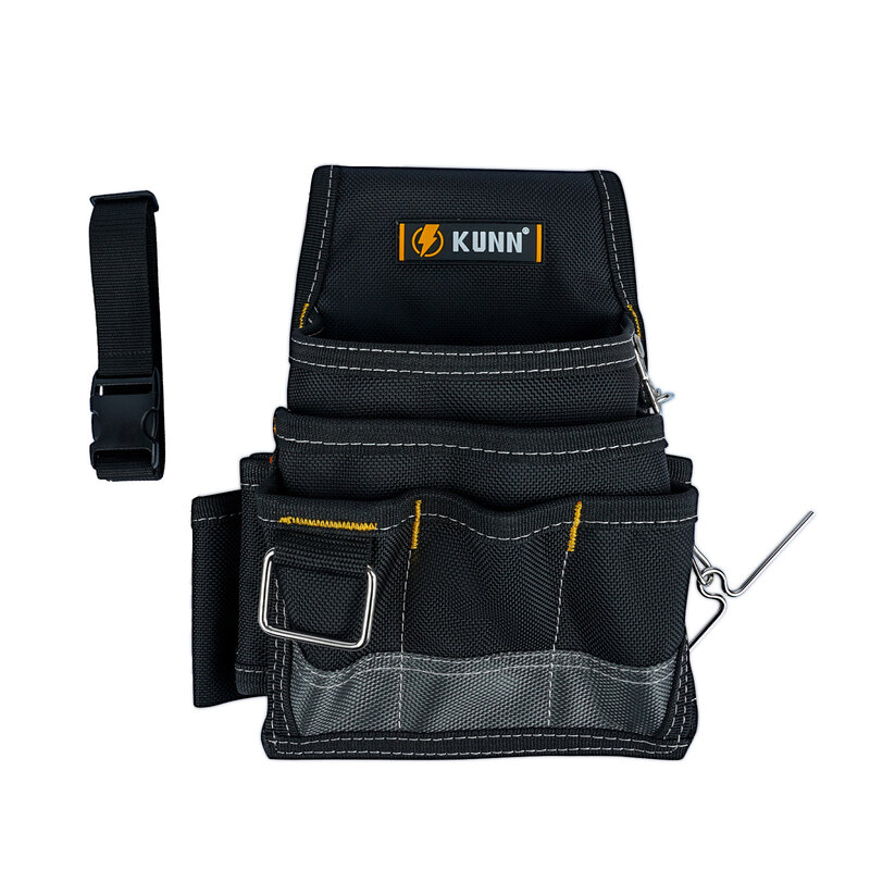 KUNN bolsa de herramientas de electricista, bolsa de herramientas duradera 1680D con Clip de cinturón, bolsa de electricista profesional para mantenimiento de Tradesman