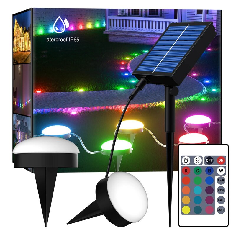 태양 에너지 야외 처마 LED 조명, 스트링 LED 조명 스트립, 잔디 램프, 정원 조명용 방수 장식, 8.5m, 15LED