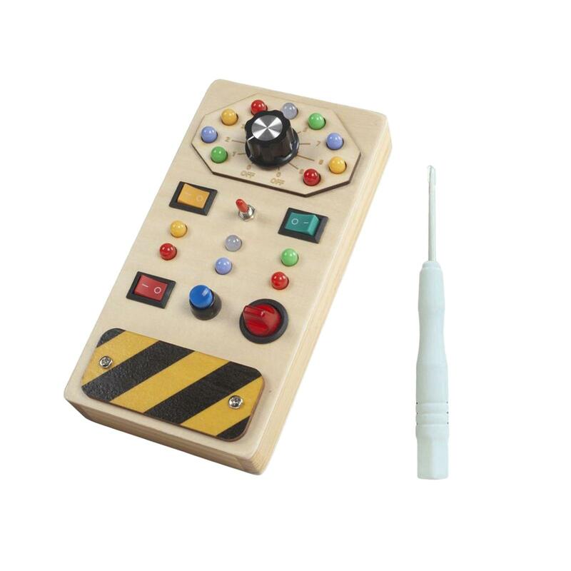 Lights Switch Busy Board Toys com botões, atividades de aprendizagem pré-escolar, atividade infantil, quadro sensorial para crianças, meninas