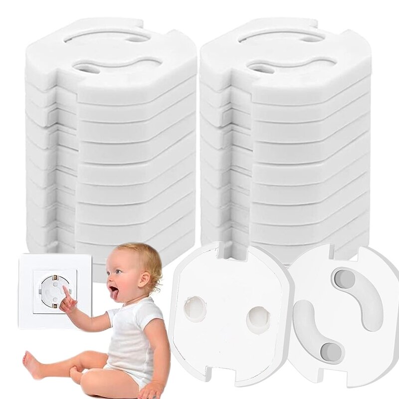 10/1 buah EU Power Socket perlindungan Listrik Outlet bayi anak keselamatan Anti guncangan listrik pelindung colokan memutar Cover