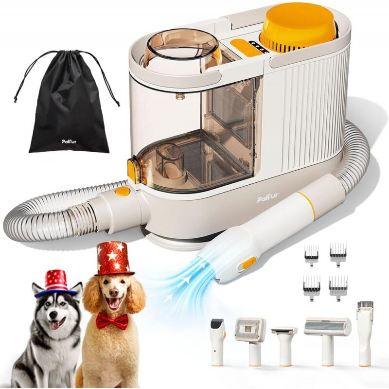 Kit de aseo de mascotas, aspiradora de pelo de perro, aspiradora de aseo de mascotas con el primer sistema de filtrado HEPA de 3 capas del mundo, aspiradora de aseo de perros