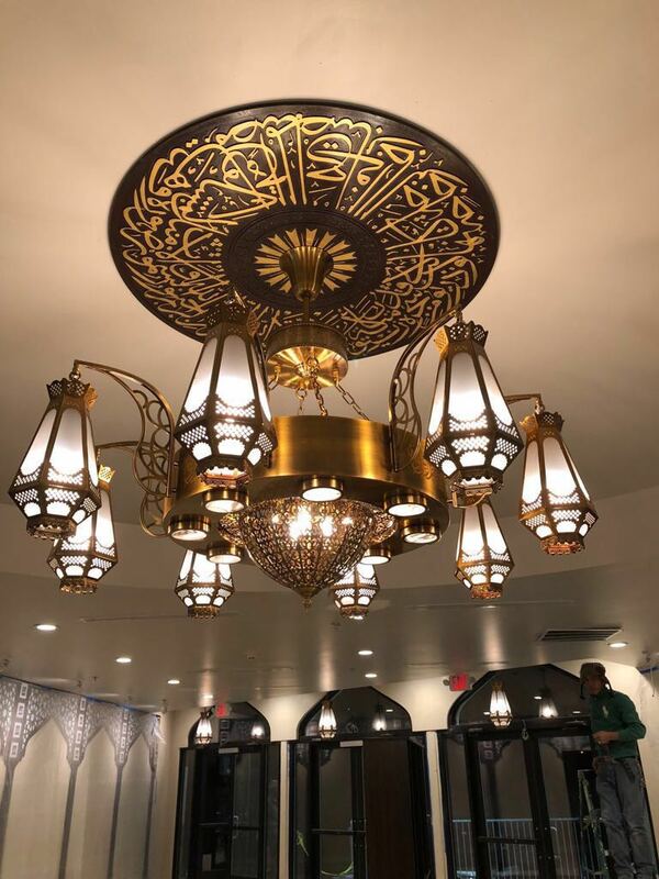 Mesquita personalizada Lustre, grande iluminação, centro islâmico, projeto Masjid