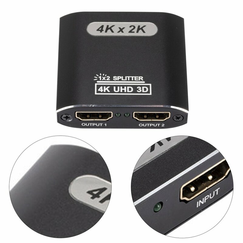 Divisor compatible con HDMI 1 en 2 salida 4K * 2K HDMI, conmutador compatible con Hdmi, divisor de un punto dos pantallas divididas