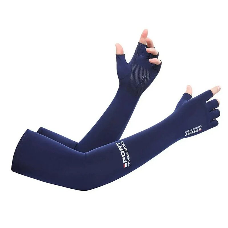 Five-fingers Ice Arm Sleeves Sun Protective Breathable Warmer Outdoor Arm Riding Sport Running Cool Sleeve Cycling Arm Silk G0A6