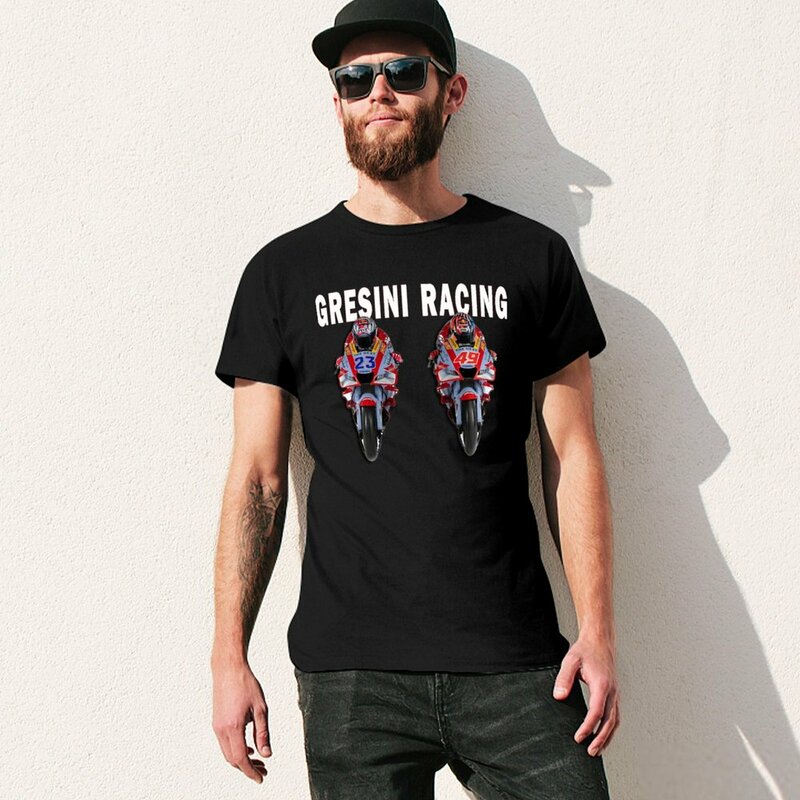Enea Bastianini Racing camiseta clássica para homens, camisas personalizadas para meninos, branco e preto