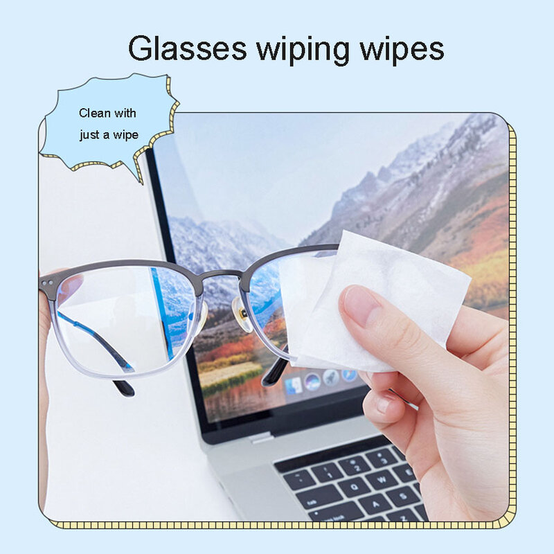 100 pieces Lens Wiping Wipes Independent Packaging Disposable Wiping Cloth Lenses Mobile Phones Clean Glasses Cleaning Wipes