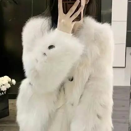 Imitation Fox Fur Puffy Coat Women'S Korean Style High Quality Coats Lady High-End Jacket 2023 New