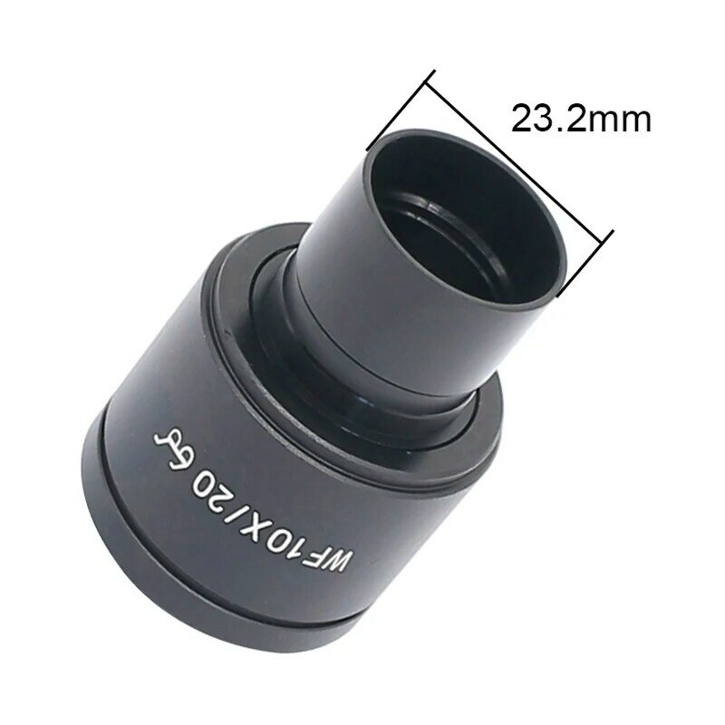 Microscópio High Eye-Point com escala de retículo, campo de visão, microscópio biológico, montagem ocular, 23,2mm, 20mm, WF10X