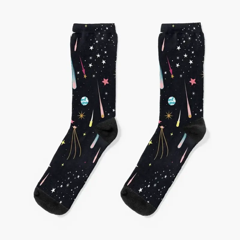 Meteor Shower Socks with print cartoon Run Socks Women's Men's