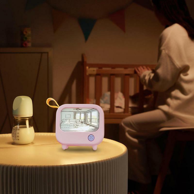 Mini LED Night Light com Pintura TV, Cute Child Learning Table Lamp, Quarto, Decoração Home, Iluminação Atmosfera, Presente de Aniversário, Desktop