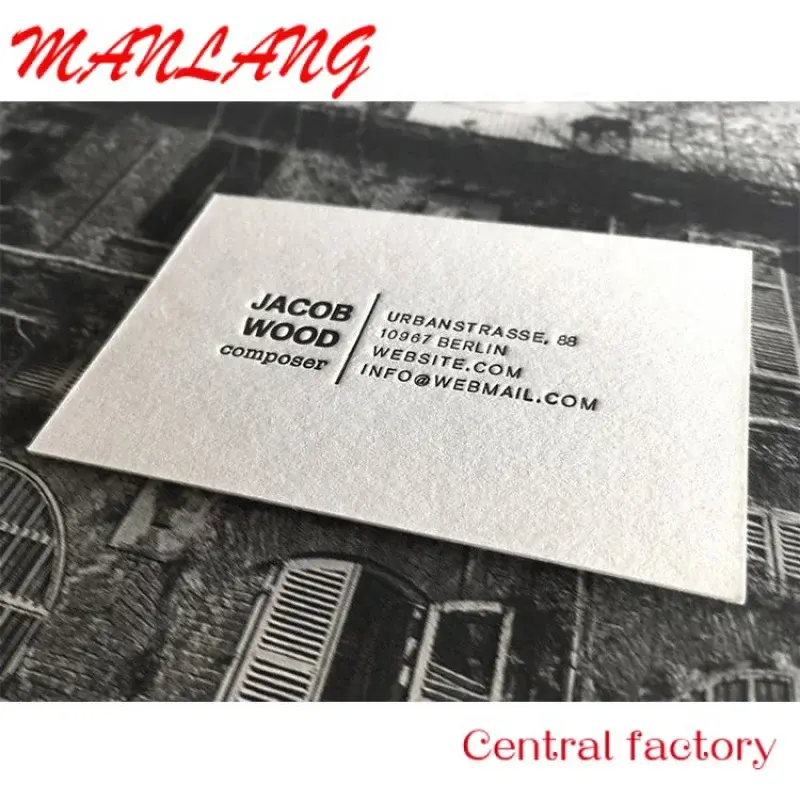 Carte da galleria personalizzate con stampa tipografica personalizzata, nuova carta goffrata per biglietti da visita da 500gsm