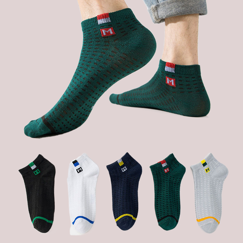 5/10 pairs Men's High Quality Short Socks Mesh Breathable Men's Socks Boat Socks Sports Versatile Socks Summer Casual Socks