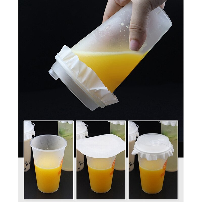 500PCS Film Coffee Tea Milk Drink Packaging Leakproof Paper Disposable Coffee Spill Proof Paper