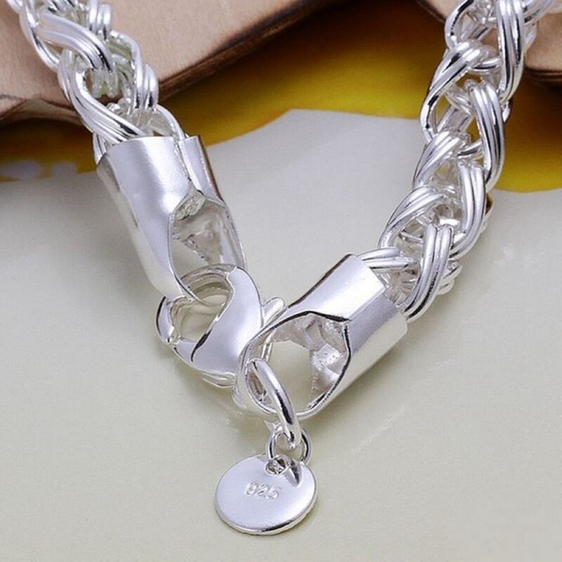HOT sale Creative twist circle  chain women men silver color bracelets new high -quality fashion jewelry Christmas gifts