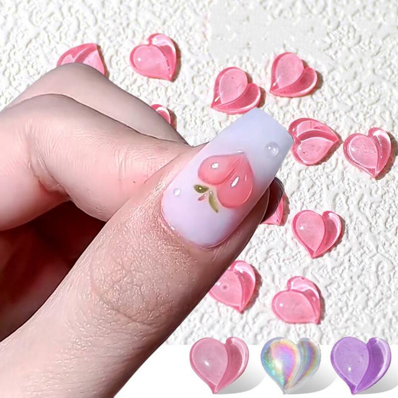 Изысканные декоративные материалы для ногтей трехмерные полимерные декоративные украшения для ногтей в форме сердца персика подарочные украшения для ногтей для женщин