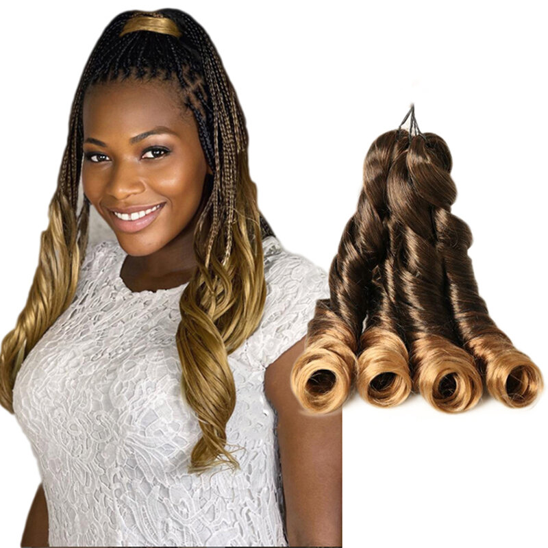 Julianna свободные кудри волнистые волосы вязанные крючком 14 дюймов 24 дюйма синтетические Короткие спиральные французские кудри для наращивания волос