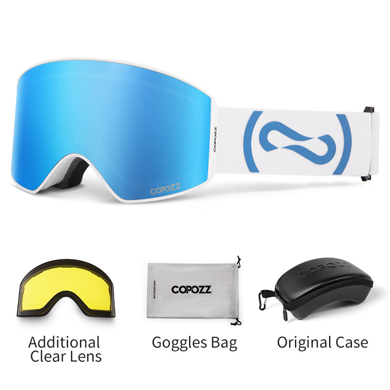 Óculos de esqui magnéticos Copozz para homens e mulheres, óculos anti-embaciamento com lente mudança rápida, duas opções, proteção uv400