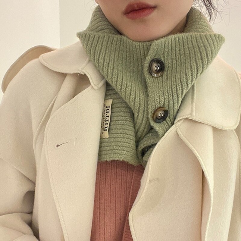 Herbst-Winter-warmer Schal für Mädchen, elastischer Strick, weicher Kragen, Halsringe, Schal