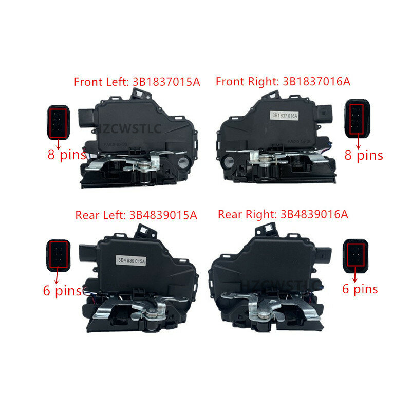 For Passat B5 Golf MK4 3B1837015A 3B1837016A 3B4839015A 3B4839016A NEW Door Lock Latch Actuators Front Rear Left Right