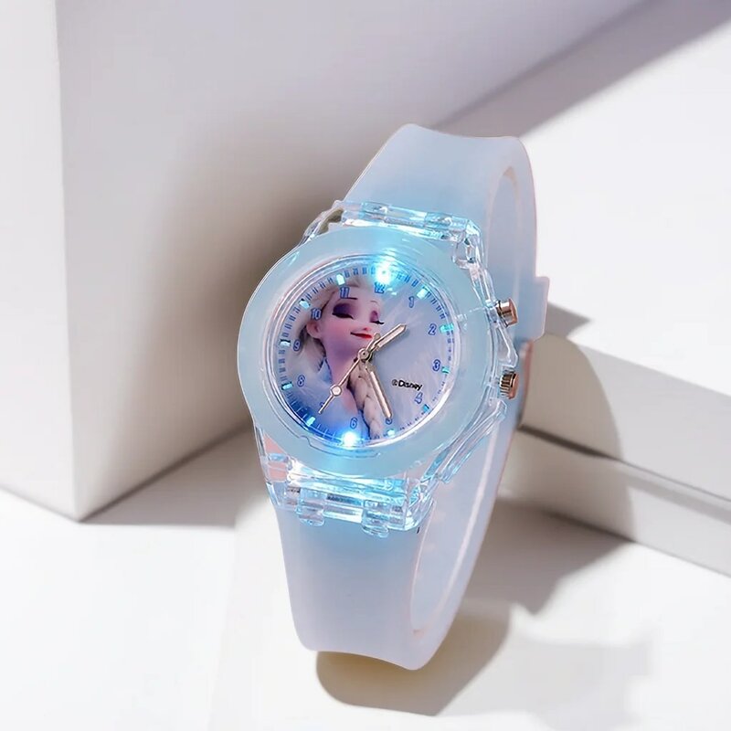 Disney Mickey Mouse Mädchen Uhren Kinder Silikon armband bunte Licht Spiderman Kinder Uhr Student Quarzuhr Reloj Infanti