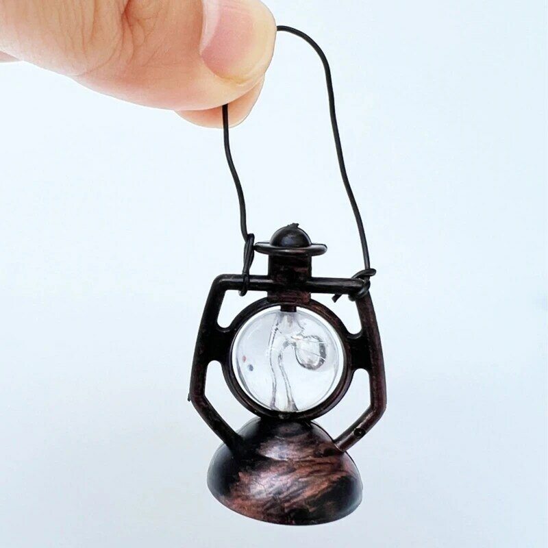 Lámpara queroseno en miniatura para juguete para jugar a casitas, Mini vela, accesorio linterna para