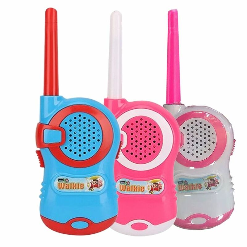 2 Pack Cartoon Kids Walkie Talkies Portable Long Range Handheld Two-Way Radios Electronic Fun Children Toys Hiking