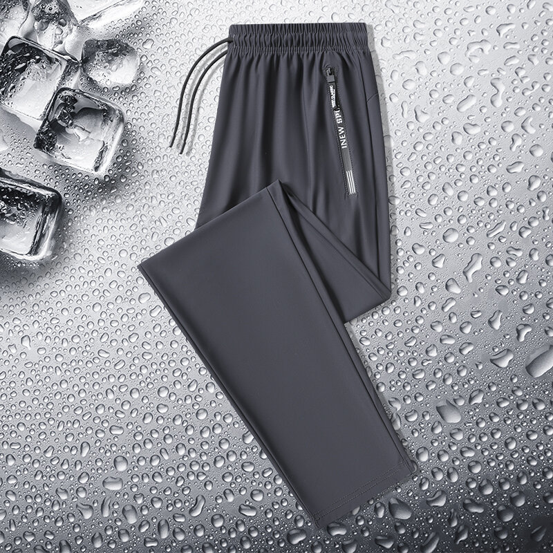 Брюки мужские ультратонкие из вискозы, охлаждающие быстросохнущие спортивные повседневные штаны, свободные дышащие уличные тренировочные брюки для фитнеса, на лето