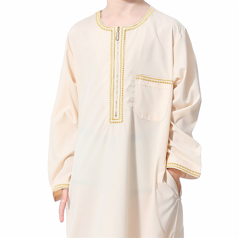 Abaya-Robe longue arabe pour enfants, vêtements pour garçons, caftan, islamique, Ramadan, Jubba, Thobe, olympiques