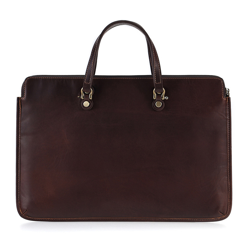 Ручной Портфель, деловая сумка для ноутбука из натуральной кожи, повседневная мужская сумка для хранения компьютера в винтажном стиле из кожи Крейзи Хорс