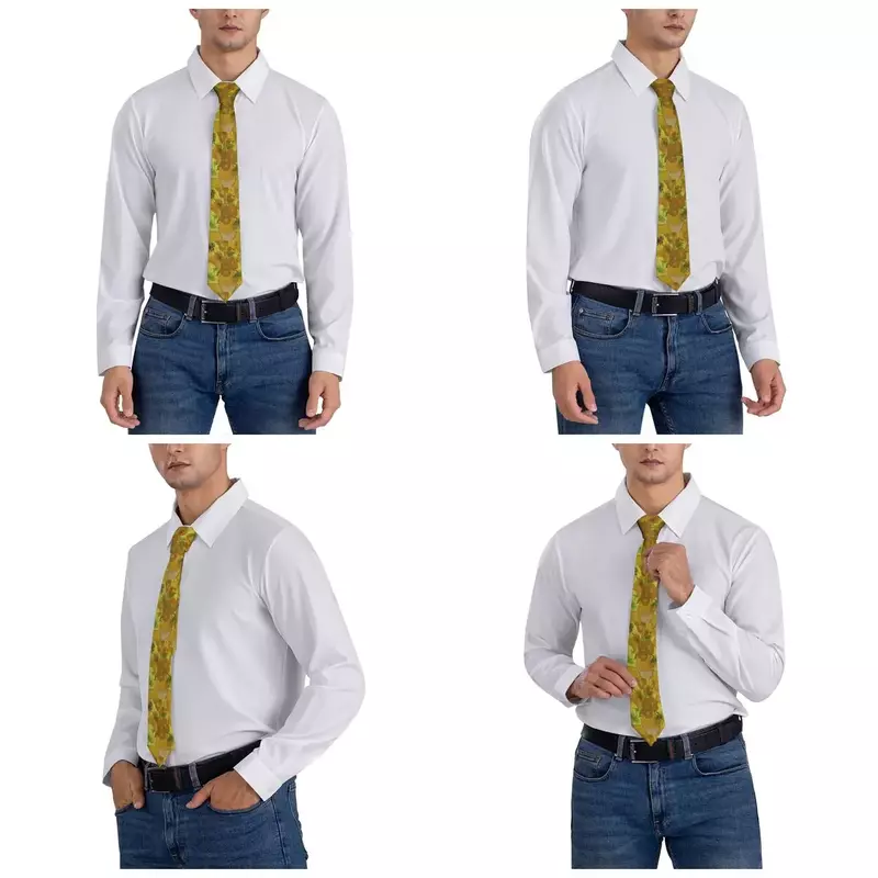 Wazon z dwanaście słoneczników krawaty męskie dostosowane jedwabne Vincent Van Gogh malowanie krawatów na szyję do biura