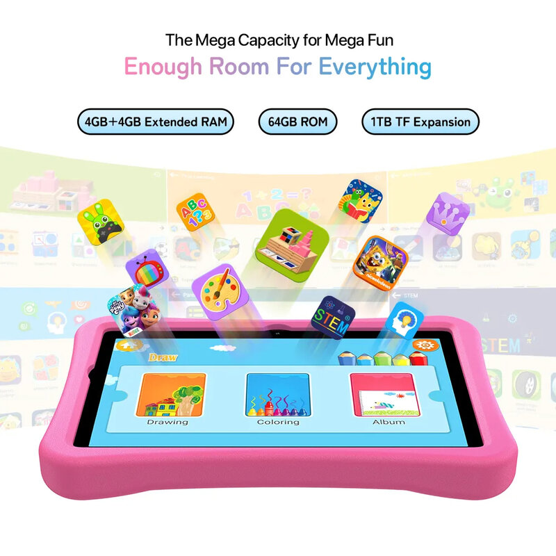 Планшет UMIDIGI G1 Tab для детей, 10,1 дюйма, Android 13, 4 + 64 ГБ, 6000 мАч