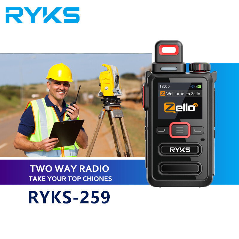 Profissional PTT Zello Walkie Talkie, Rádio Wi-Fi Rede Celular, Longo Alcance, 4G Cartão Sim, 100 Milhas GPS