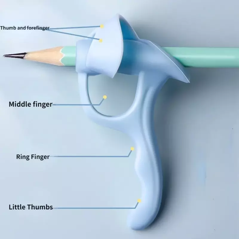 Силиконовый держатель для карандаша с 5 пальцами, детский инструмент, канцелярские принадлежности, вспомогательное устройство для коррекции осанки