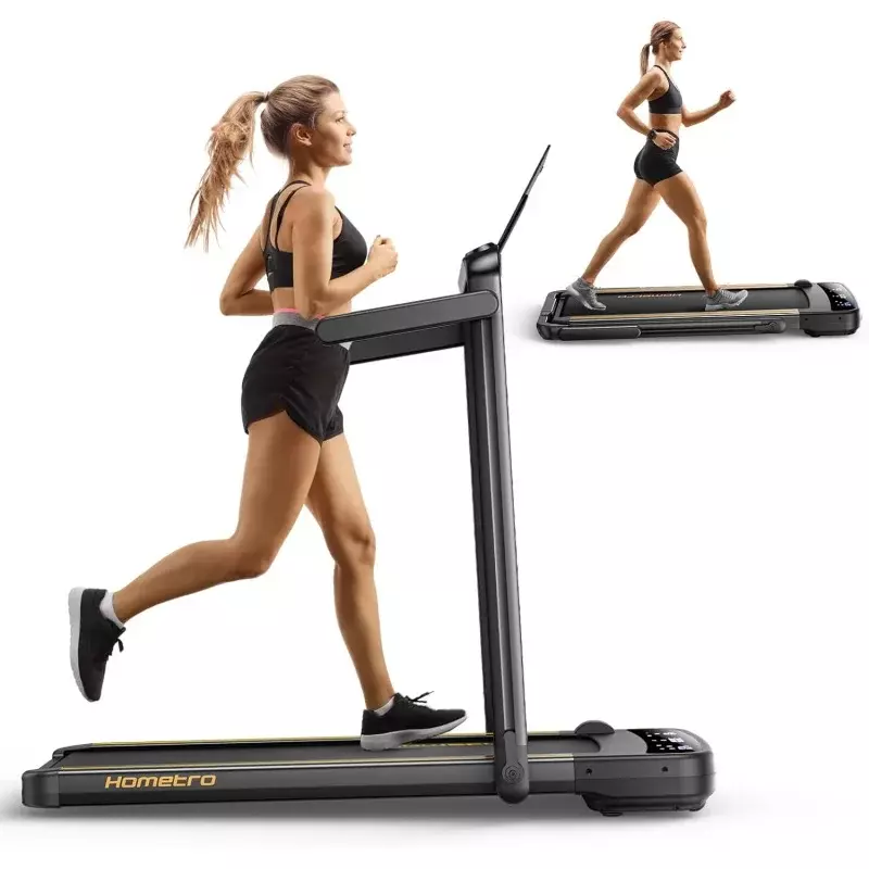 3.0HP Foldable Compact Treadmill,2 in 1 Walking Pad & Jogging Machine for Home/Office,Dual LED Touch Screens Folding Under D