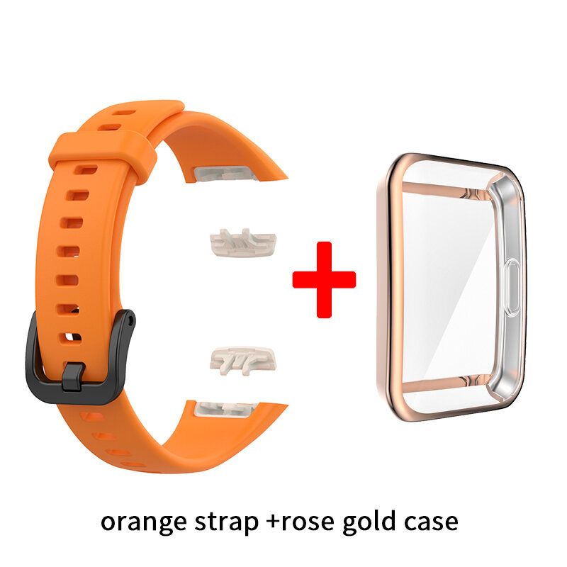 Silicone Substituição Watch Strap, TPU Full Screen Protector, Case Bracelet, Huawei Band 6, Honor