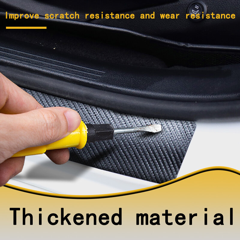 Car Door Sill Carbon Fiber Sticker Threshold Side Anti Scratch Waterproof For Audi RS7 Trunk Bumper Scratch Guards Decals