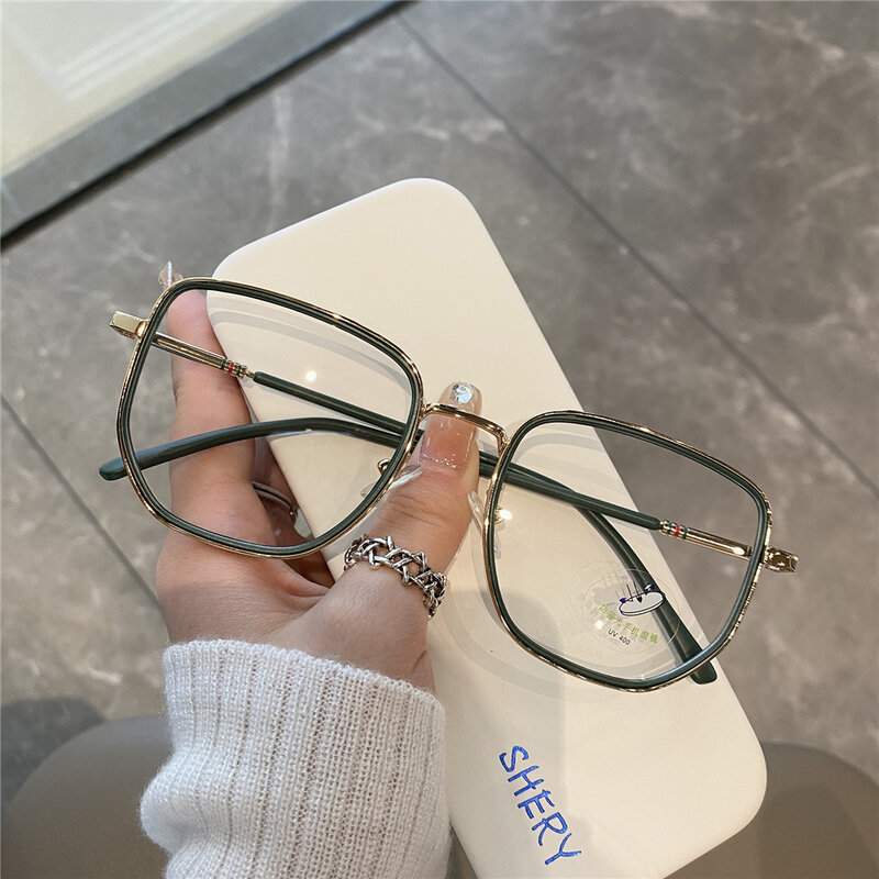 2023 Fashion Unisex Square Plain Glasses For Men Women Pc Frame Glasses For Party Eyeglasses Gentle Exaggeration Frame