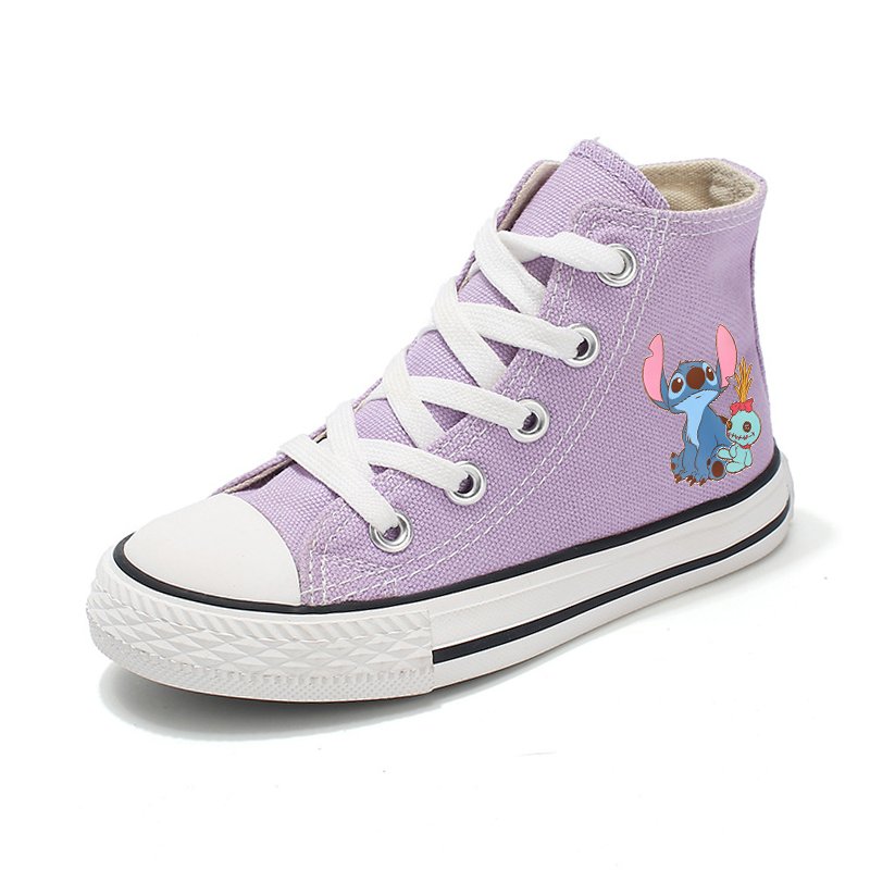 Zapatos de lona informales para niños y niñas, zapatillas deportivas de Lilo Stitch con dibujos animados, tenis con estampado de moda