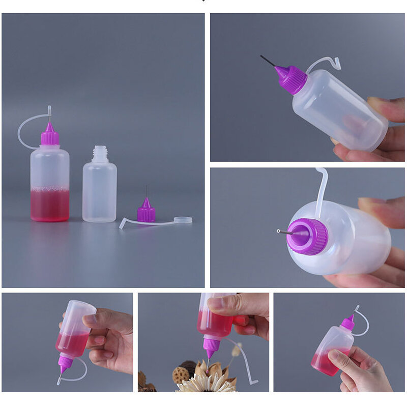 5 buah 3ml-120ml botol jarum Remas plastik tetes cairan mata sampel Drop dapat menjadi lem tinta aplikator wadah Isi Ulang