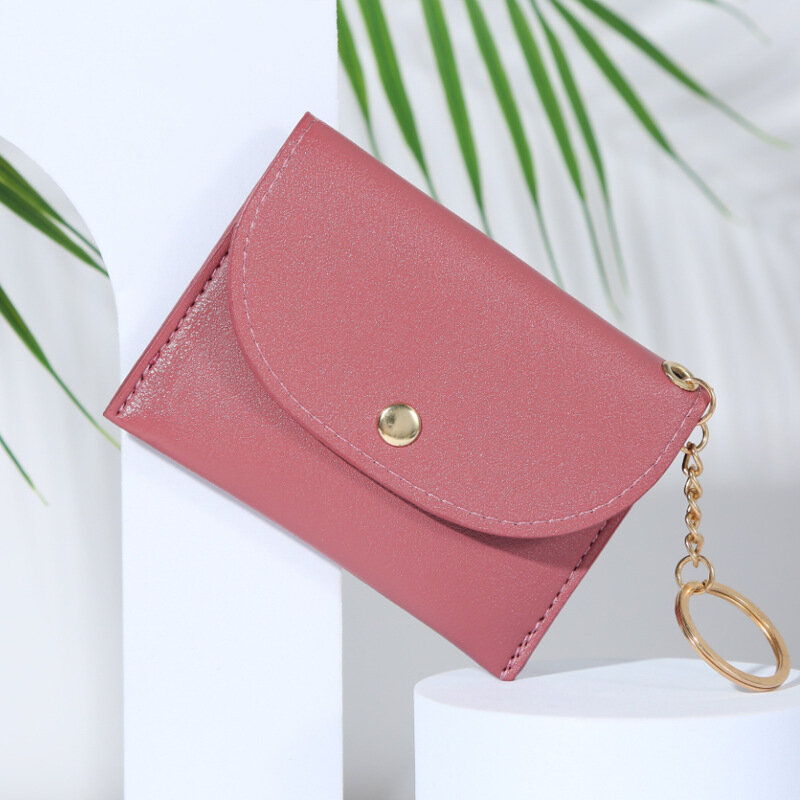 2022 PU Leather Simple Mini Bags Clutches Fashion Women Wallet Short Wallets Cute Hasp Clutch Card Money Bag Student Coin Purse