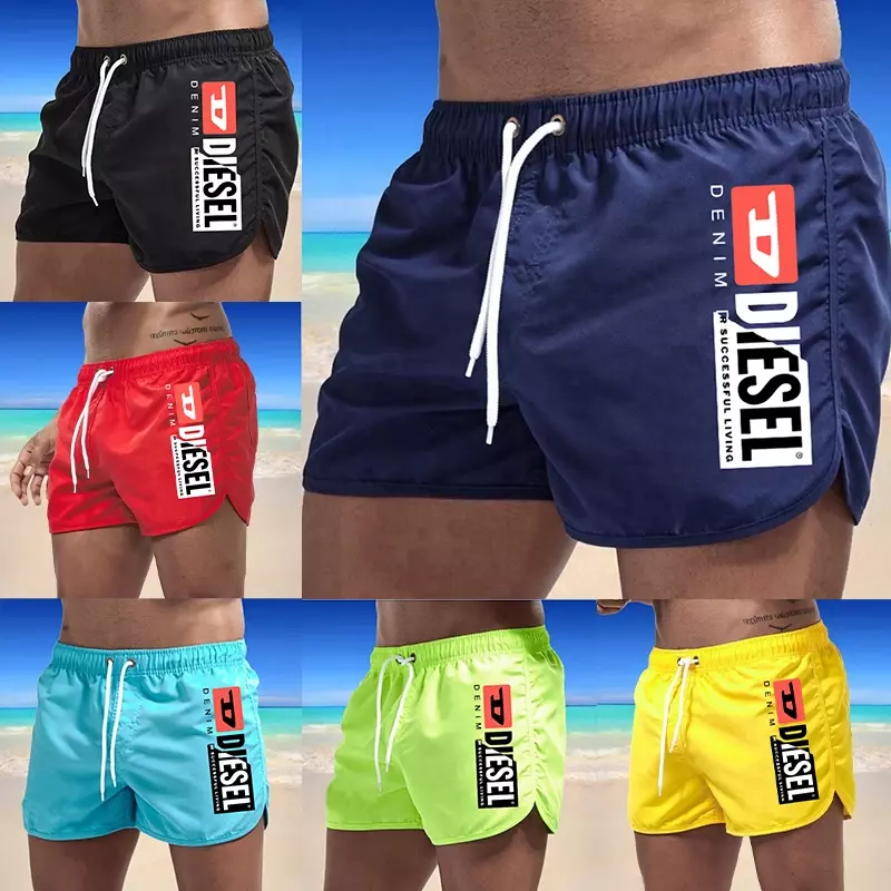 Bermuda Praia Shorts dos homens, Sexy Swimsuit colorido, prancha de natação Shorts, Quick Dry, moletom casual, verão, 2023, S-3XL