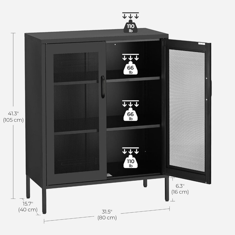 Liquor Cabinet With Adjustable Shelves for Kitchen Wine Refrigerator Living Room Home Office Buffet Sideboard Cabinet Bar