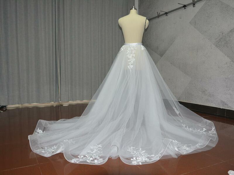 Abnehmbarer Rock Hochzeit Überrock Tüll Hochzeit Zug dekoriert Spitze abnehmbare Petticoat benutzer definierte Größe