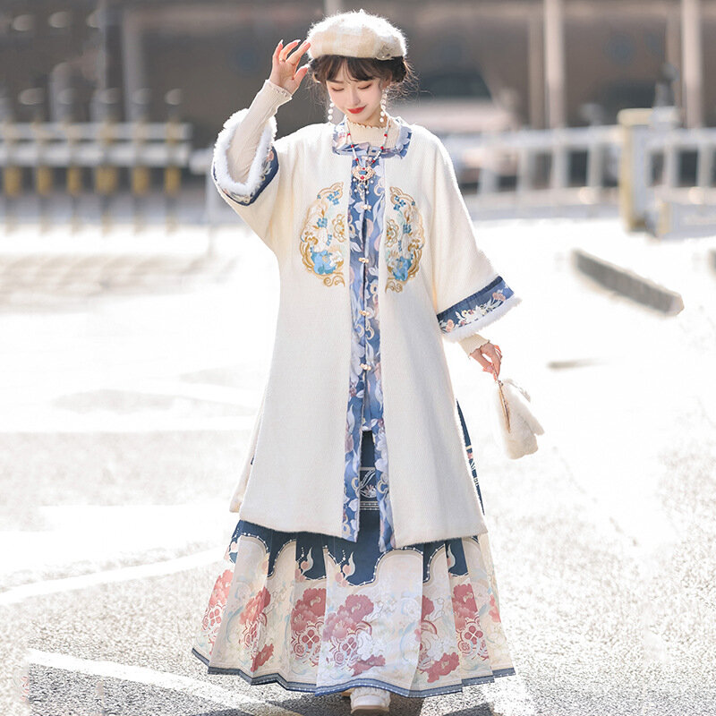 Addensato ricamato Hanfu elegante abbigliamento orientale gonna a forma di cavallo antica principessa delle fate Costume Cosplay vestito da ballo popolare