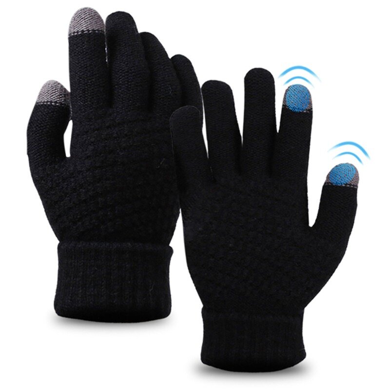Winter Wolle Warme Gestrickte Handschuh Handy Touch Screen Gestrickte Handschuhe Volle Finger Guantes Weiblichen Häkeln Handschuh Für Männer Frauen